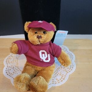 New Old Stock Oklahoma University Sooners Plush Beanie Bear